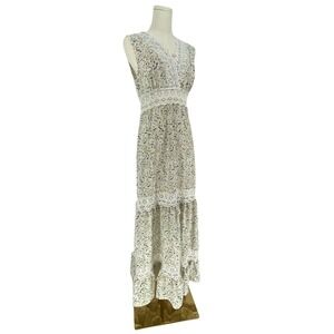 Prairie Maxi Dress Floral Lace Romantic Cottagecore Coastal Cowgirl Boho Size M